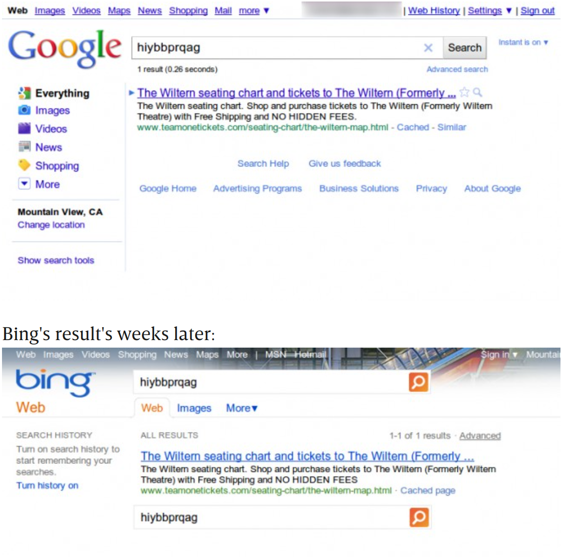 Bing stealing search results from Google