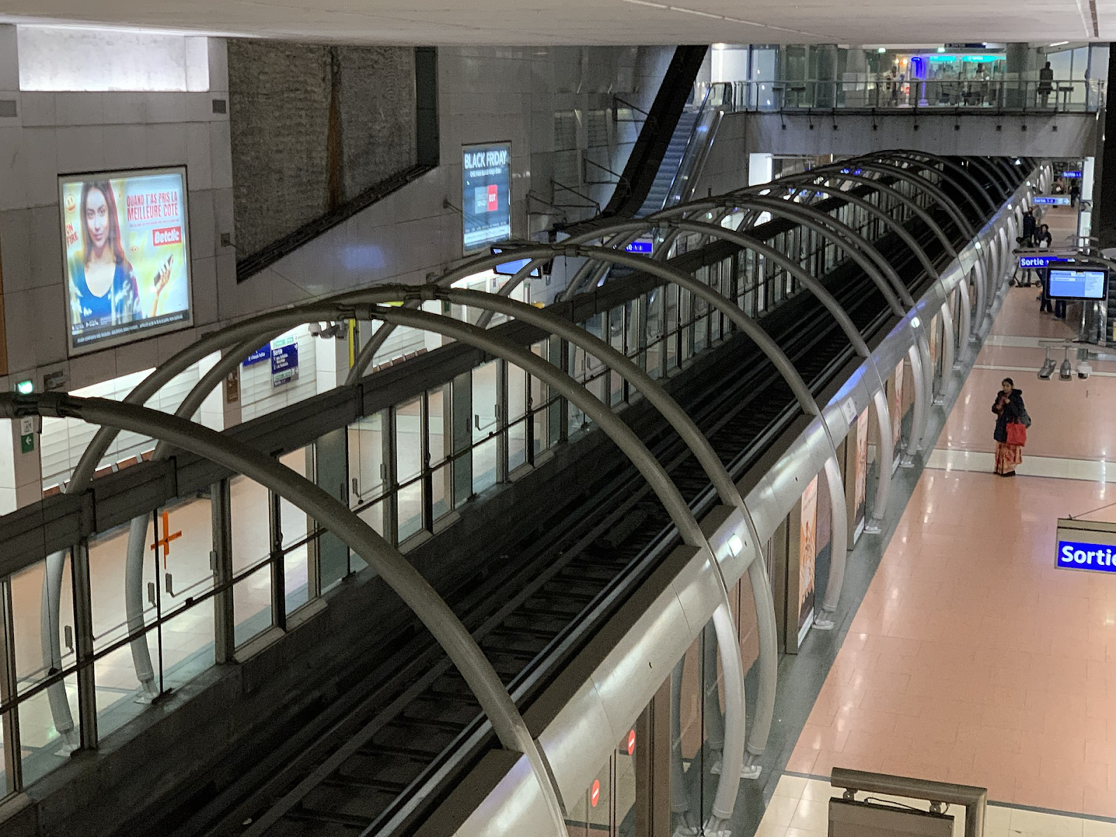 Metro station Cour Saint-Émilion in Paris with automated platform screen doors that only open when a train is in the station