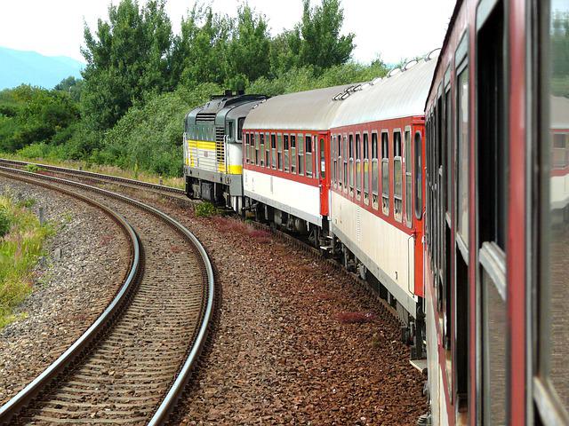 Train taking a corner